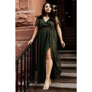 Baltic Born Marseille Embossed Maxi Dress | Olive Size LL